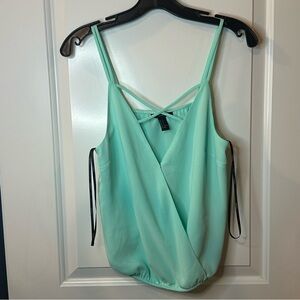 Forever 21 Mint Green Surplice Crop Top | Small